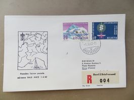 Luftpostbriefe (Erstflug) Basel – Nizza 1962